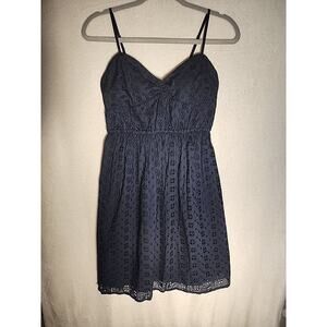 J. Crew Women's Navy Blue Eyelet Cami Dress Size XS New With Tags